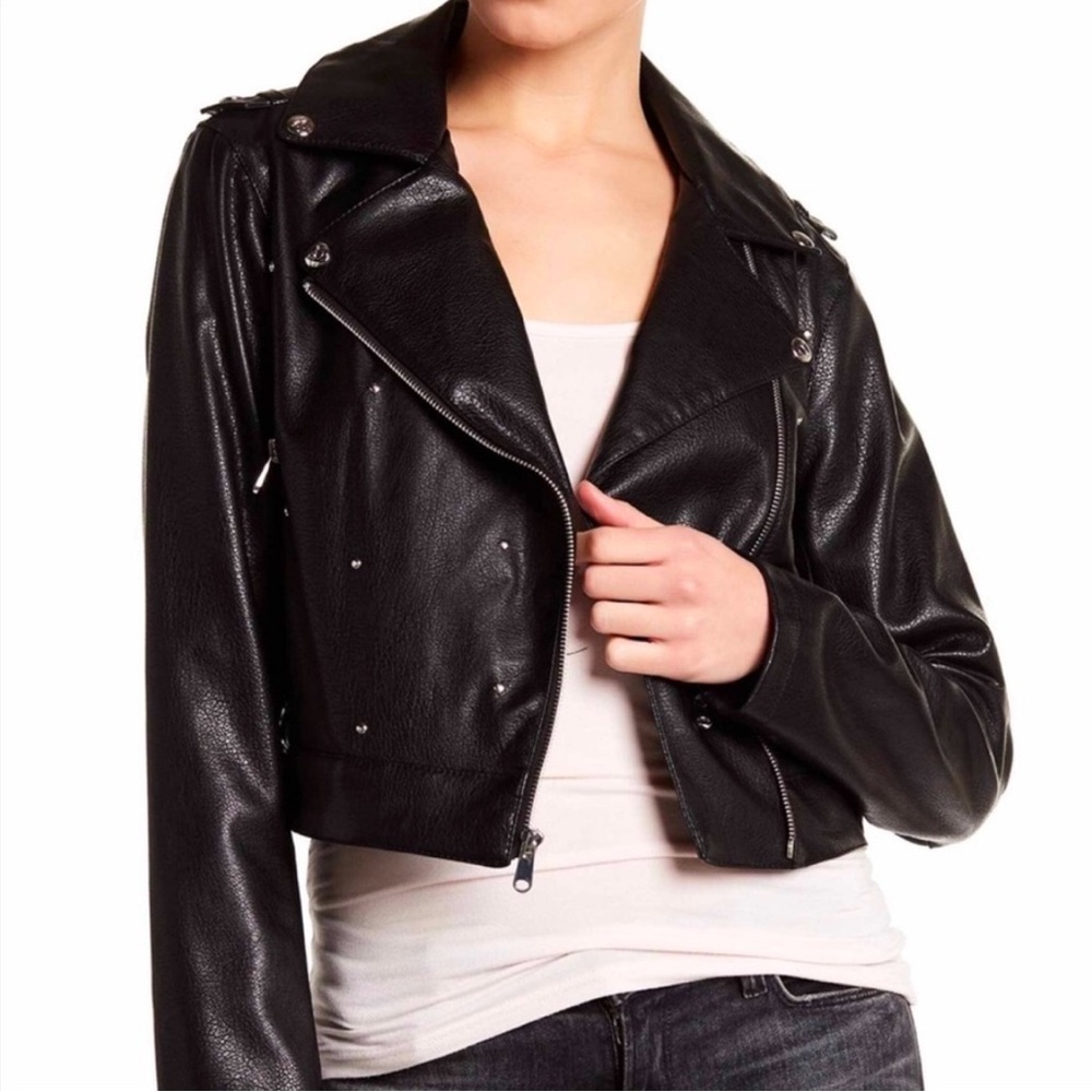 EUC Sam Edelman studded vegan leather jacket